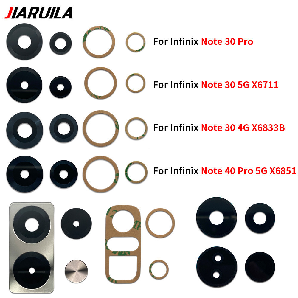 สําหรับ Infinix Note 30 4G 5G 40 Pro 5G X6833B X6832 X6851 เลนส์กล้องด้านหลังเลนส์กล้องกระจกพร้อมกาว