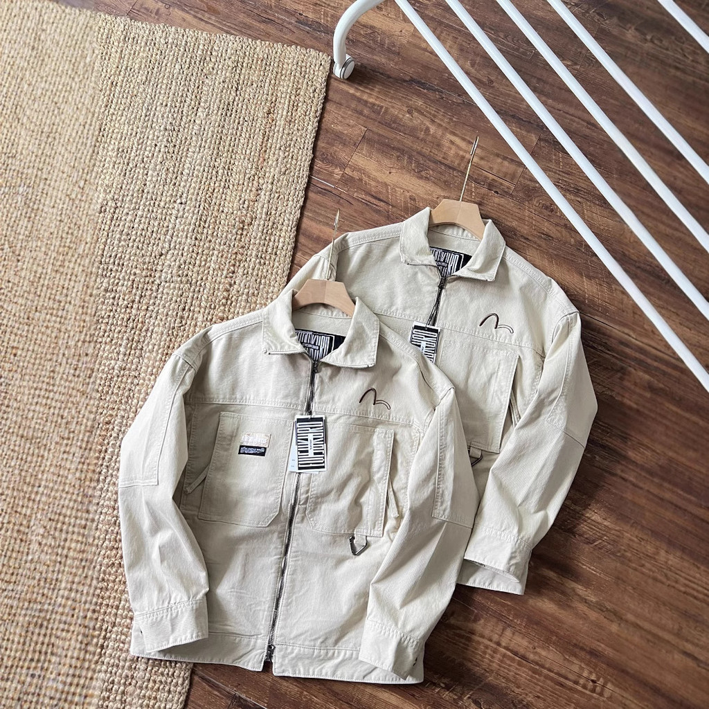 Fushen evisu 2025 Spring Street Wear Functional Tooling Denim Jacket Jacket Unisex