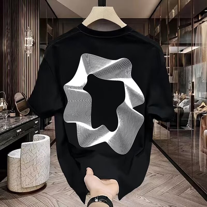 ฤดูร้อนแขนสั้น Street Wear Top 2024 ins ครึ่งแขน NEWnew Simple 2025 สไตล์ใหม่พิมพ์ 23 อินเทรนด์ 2025