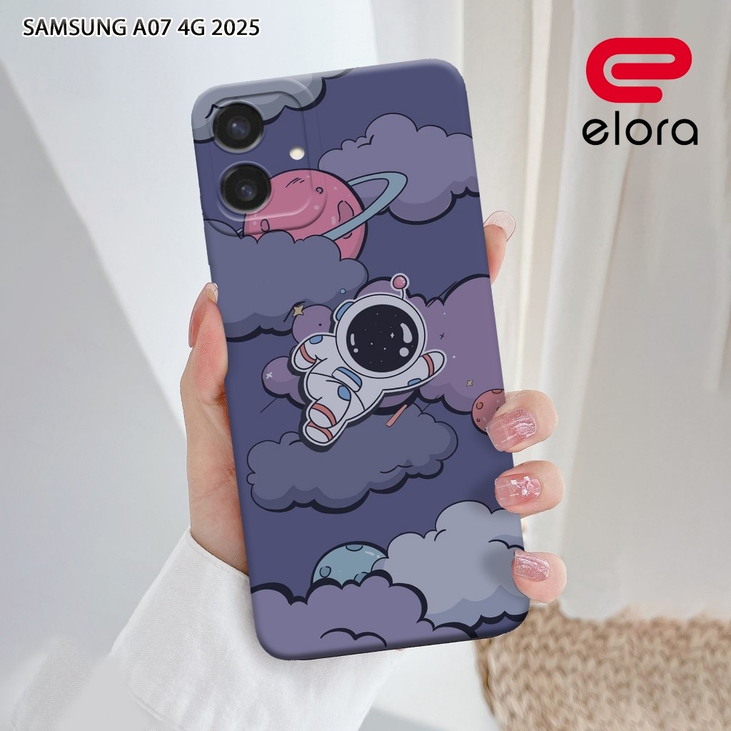 เคส HP Samsung A07 4G 2025 - Elolora.id - เคส Samsung A07 4G - เคสนักบินอวกาศ Motif - ตัวป้องกันมือถ