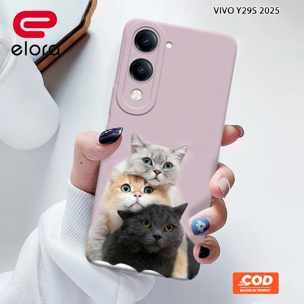เคส HP Vivo Y29S 2025 - Elolora.id - Vivo Y29S 2025 Casing - Cats Case Motif - ตัวป้องกันมือถือ - Vi