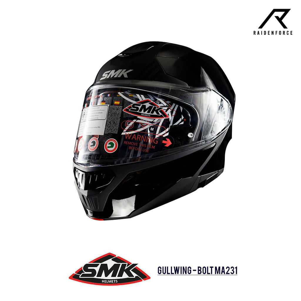 หมวกกันน็อค SMK HELMET GULLWING BLACK GL200
