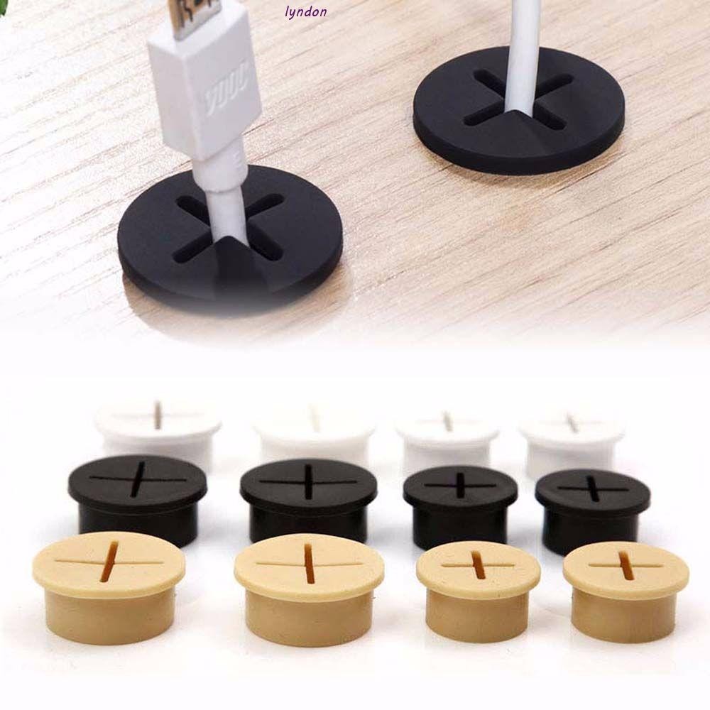 LYNDON นาฬิกาตั้งโต๊ะ Grommet รอบซิลิโคนพอร์ตเฟอร์นิเจอร์ Desktop Table Storage Accessories