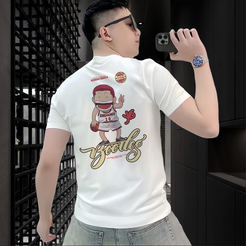 2025 NEW 2025S1628 Cool Feel Mercerized Cotton White Ink Print P22 Black White S-5XL new23 XN62