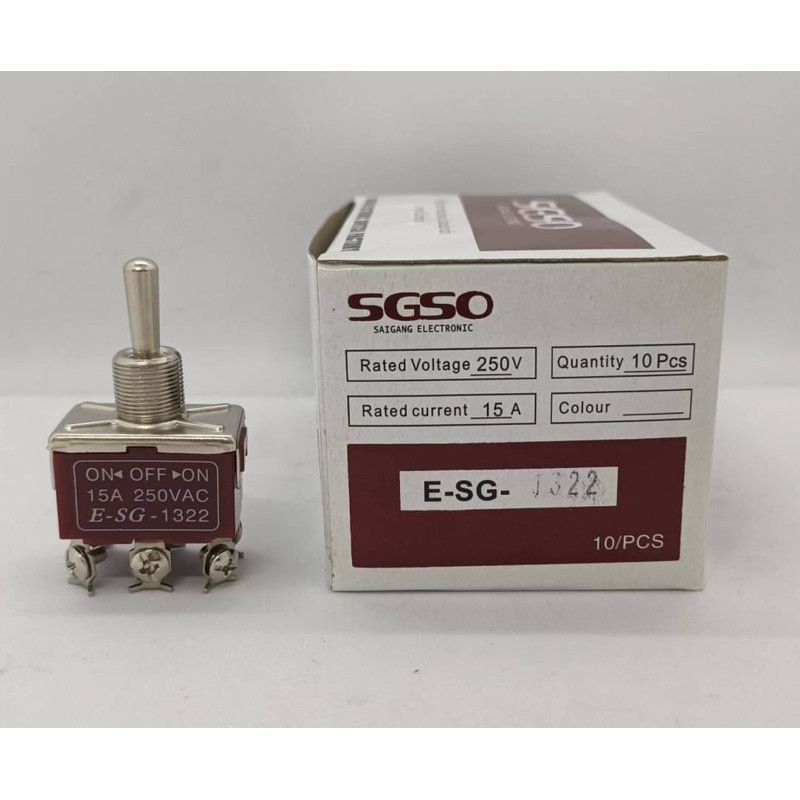 งานแท้ 1322 TOGGLESWITCH 6 ขา ON-OFF-ON ส่งของทุกวัน สวิตช์โยก3ทาง เด้ง กลับ