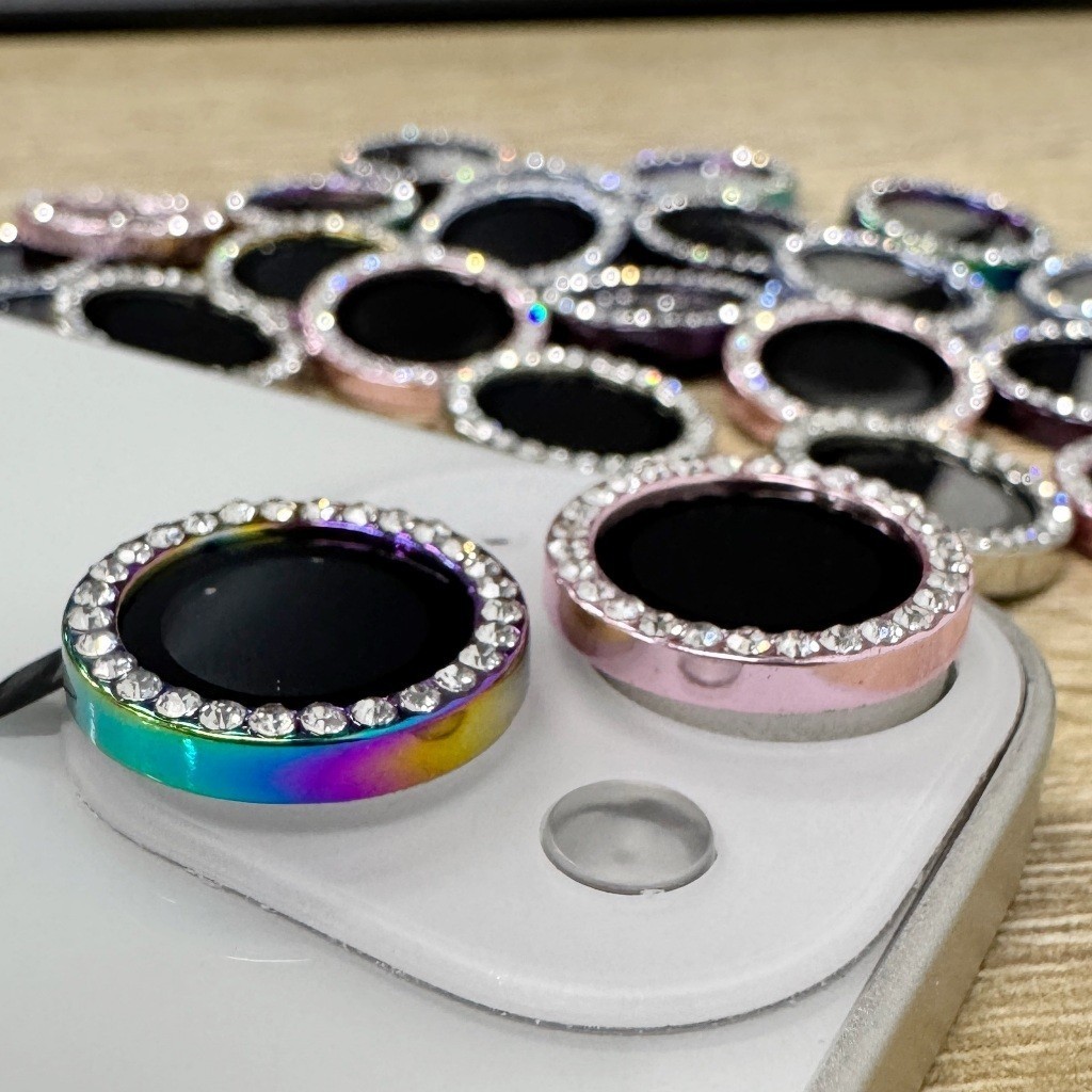 ฟิล์มป้องกันเลนส์กล้องขอบเพชร ฟิล์มกันรอยเลนส์ For iPhone17 16 15 13 14 17Pro Max 12 Pro Max 11 17AIR Max 14Plus MINI