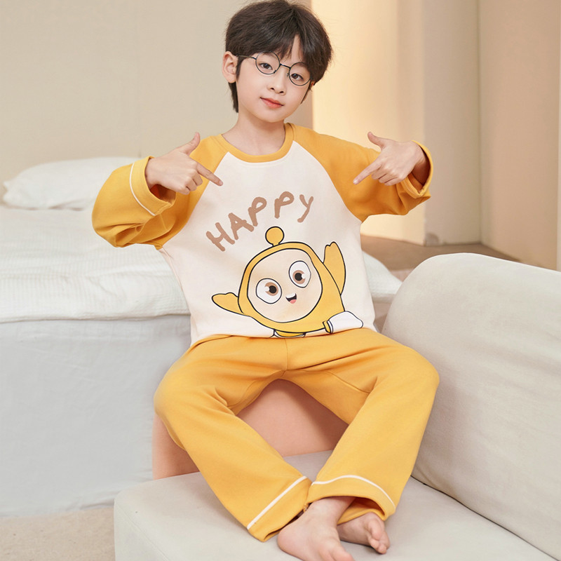 ชุดนอนเด็กแขนแร็กแลน แบบสองชิ้น แขนยาว สบายๆ สำหรับวัยหัดเดิน - รูปที่ 4