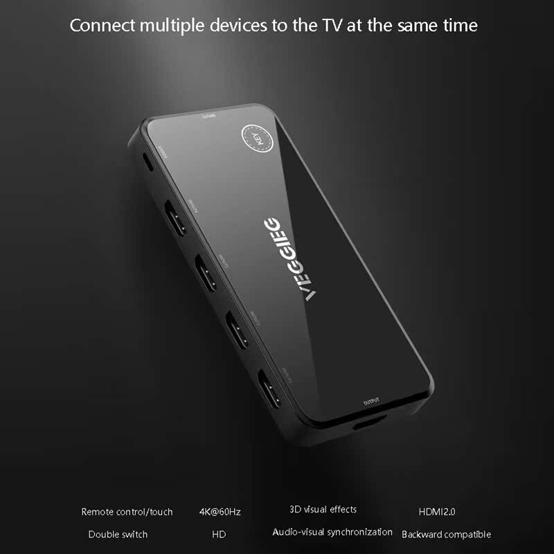 VEGGIEG V-HD04 สวิตช์ HDMI 5X1 HDMI 2.0 UHD4K@60Hz 1080P 5 i