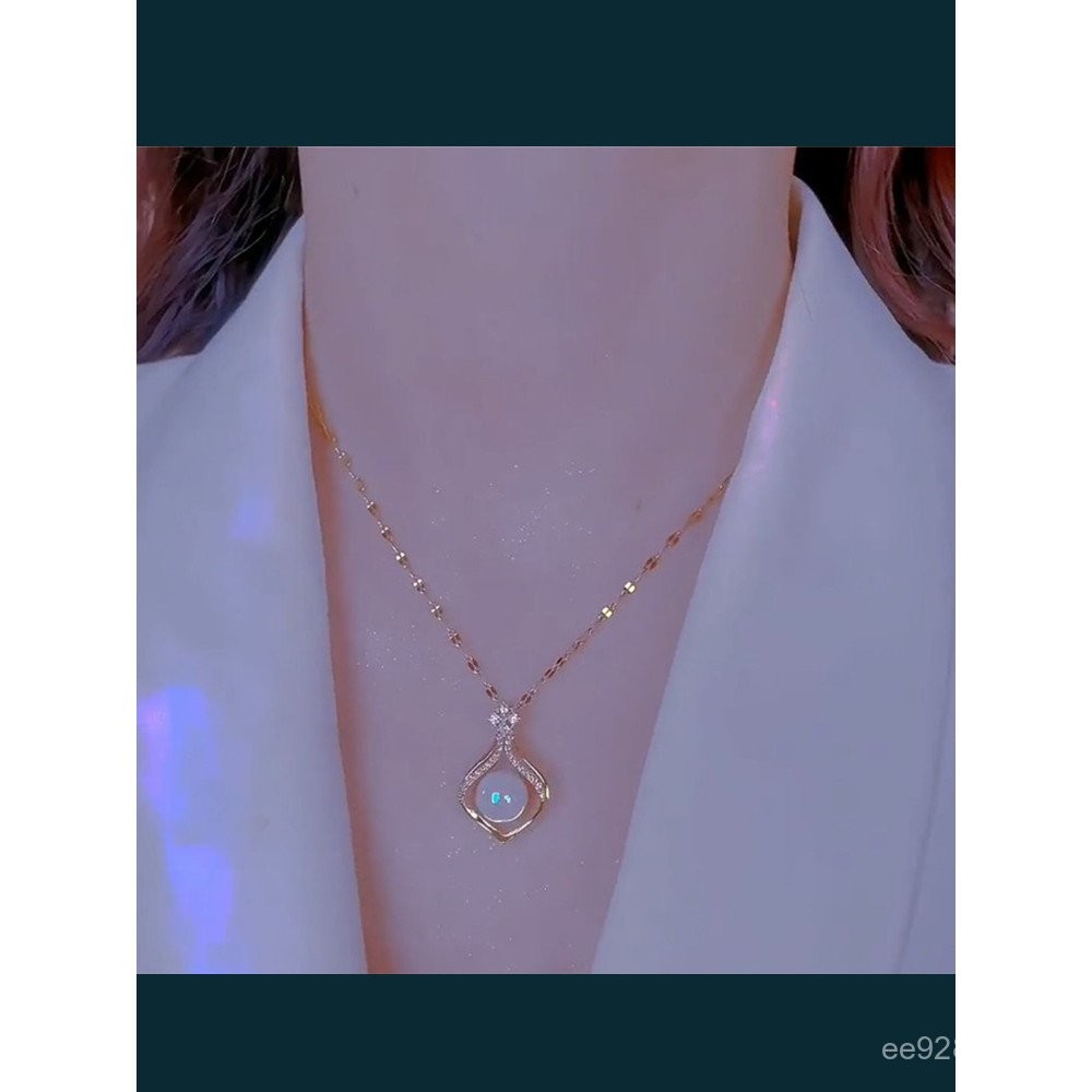 สร้อยคอ Pearl อุปกรณ์เสริมช่องสร้อยคอผู้หญิง Pick-up Leak-up Gold Lotus 18k ส่วนลดถอนร้านค้า Clearan