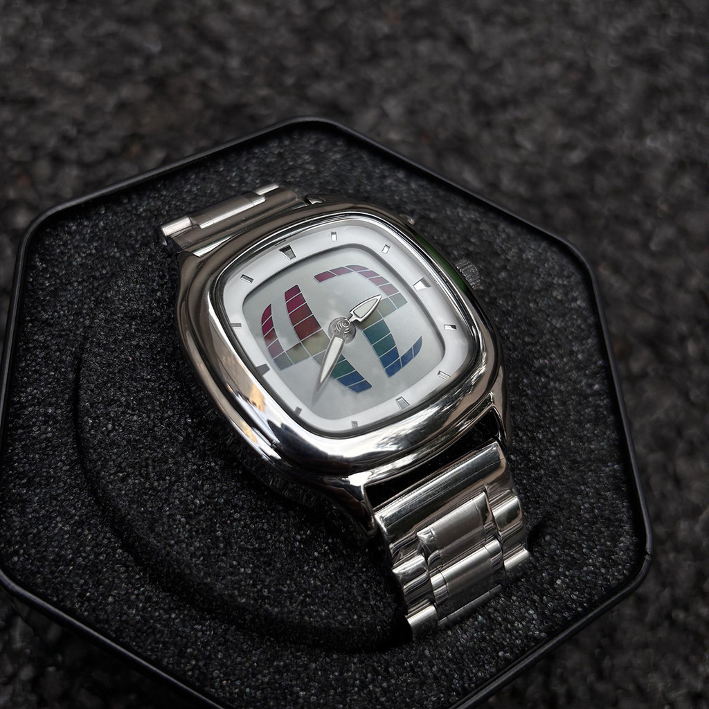 y2k外贸动态方形数字显示男士手表时尚潮品牌高级ins小众设计男表