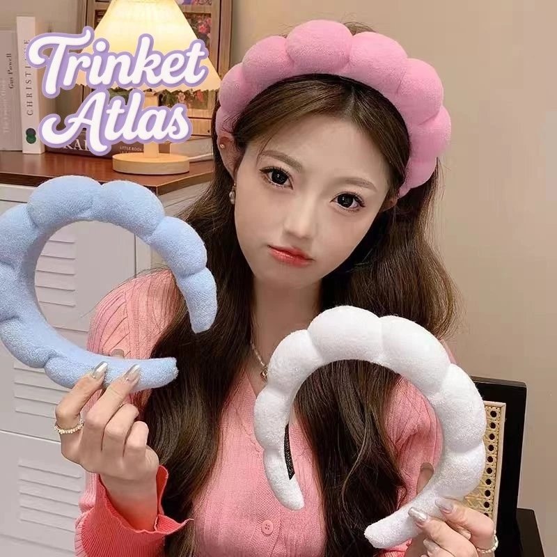 ที่คาดผม วัสดุฟองน้ำ รูปทรงเมฆ สีพื้น น่ารัก ความเรียบง่าย แฟชั่น สไตล์เกาหลี เหมาะสำหรับล้างหน้า