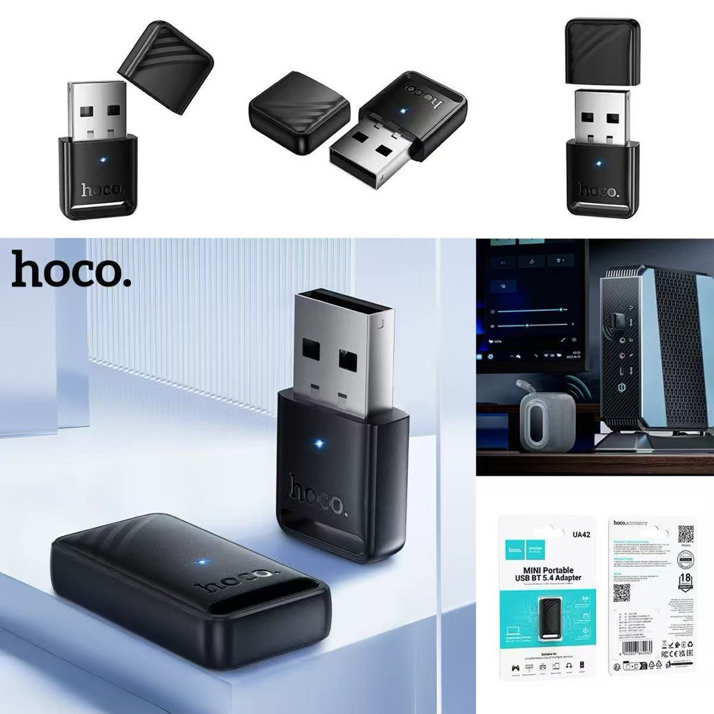 UA42 อะแดปเตอร์รับส่งสัญญาณไร้สาย USB บลูทูธ 5.4 สําหรับ PC Windows 11 10 8.1 7