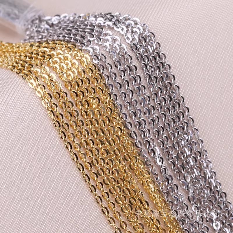 18K Gold Chain 925 สร้อยคอเงิน 1.2 มม.O Chain ความยาวที่แตกต่างกัน 18K Rose Gold plated จี้บางโซ่