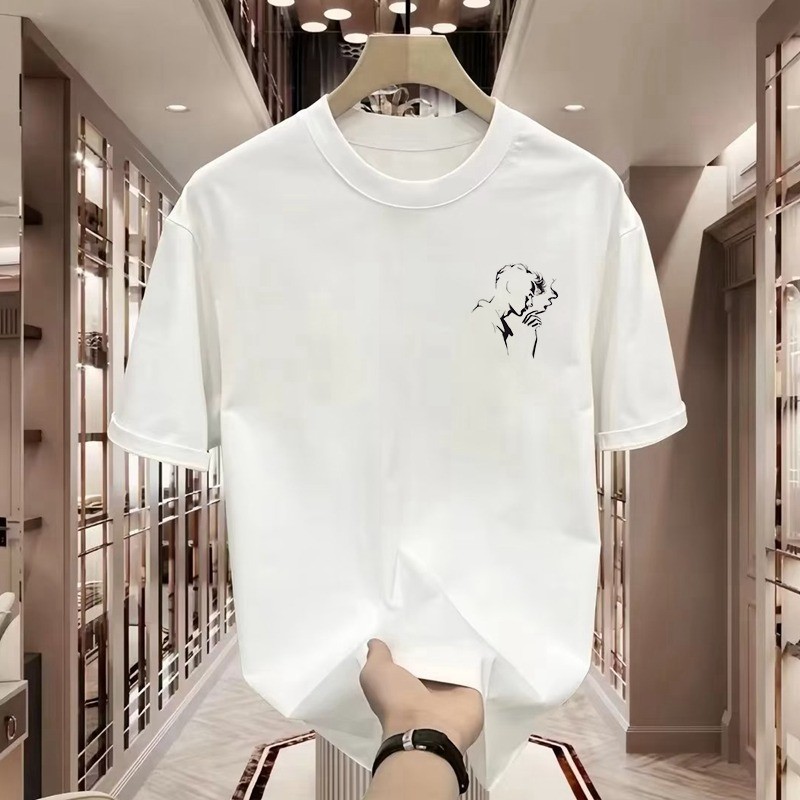 2025 NEW 2025A1683 Pure Cotton Compact Siyuan Spun White Ink Print P21 White Black S-5XL new23 1B0I