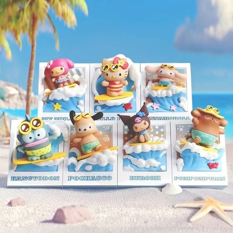 [แบบจุ่ม] โมเดลแม็กเน็ต Sanrio Characters Summer Surfing Tanned Magnet