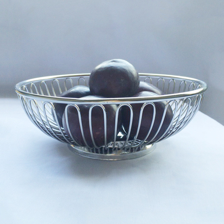 เหล็กตะกร้าผลไม้สแตนเลสในครัวเรือนห้องนั่งเล่นตกแต่งจานผลไม้ตะกร้าเก็บ JZ929ZS