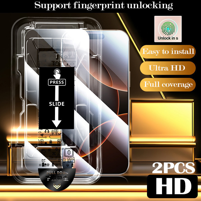 2PCS กระจกนิรภัยสําหรับ iQOO Neo10 Pro + Neo 10R Neo 9 Pro Neo 9S Pro + Neo8 Pro Neo7 Pro Neo7 Racing Neo7 SE Neo6 Neo5 HD สนับสนุนอัลตราโซนิกปลดล็อคลายนิ้วมือกาวเต็มอารมณ์