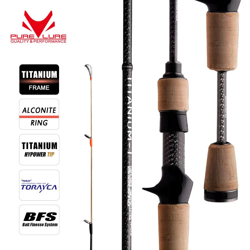 Purelure Titanium ขนาด 5ft และ 6ft เหมาะสำหรับตกปลา perch, trout และ bass แบบ spinning และ casting พ