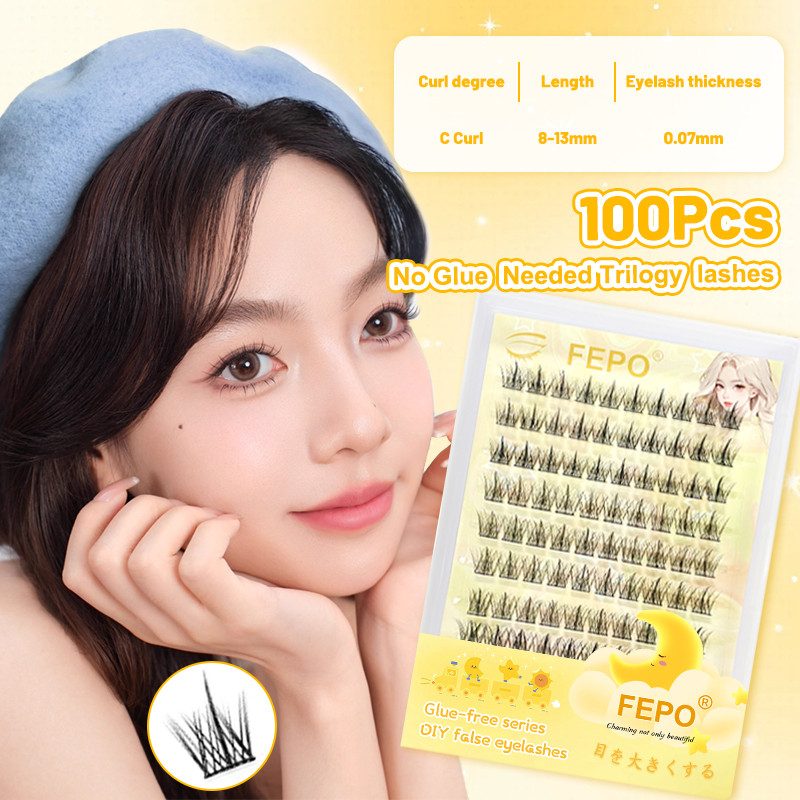 FEPO ชุดขนตาติดด้วยตนเอง 10 แถวพร้อมขนตาบนและล่าง | ไม่มีกาวต้องการติดง่าย | ชุดแต่งหน้าตาครบชุดนําก