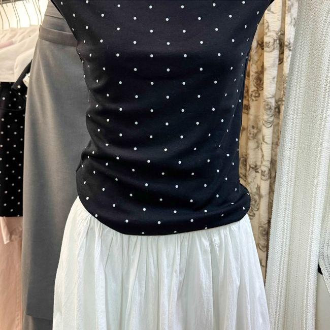 เสื้อสวมหัว ฤดูร้อน ใหม่ สไตล์เกาหลี คอปกสวิง แขนกุด สลิมมิ่ง เสื้อกั๊กลำลอง ลายจุด บาง สำหรับผู้หญิ