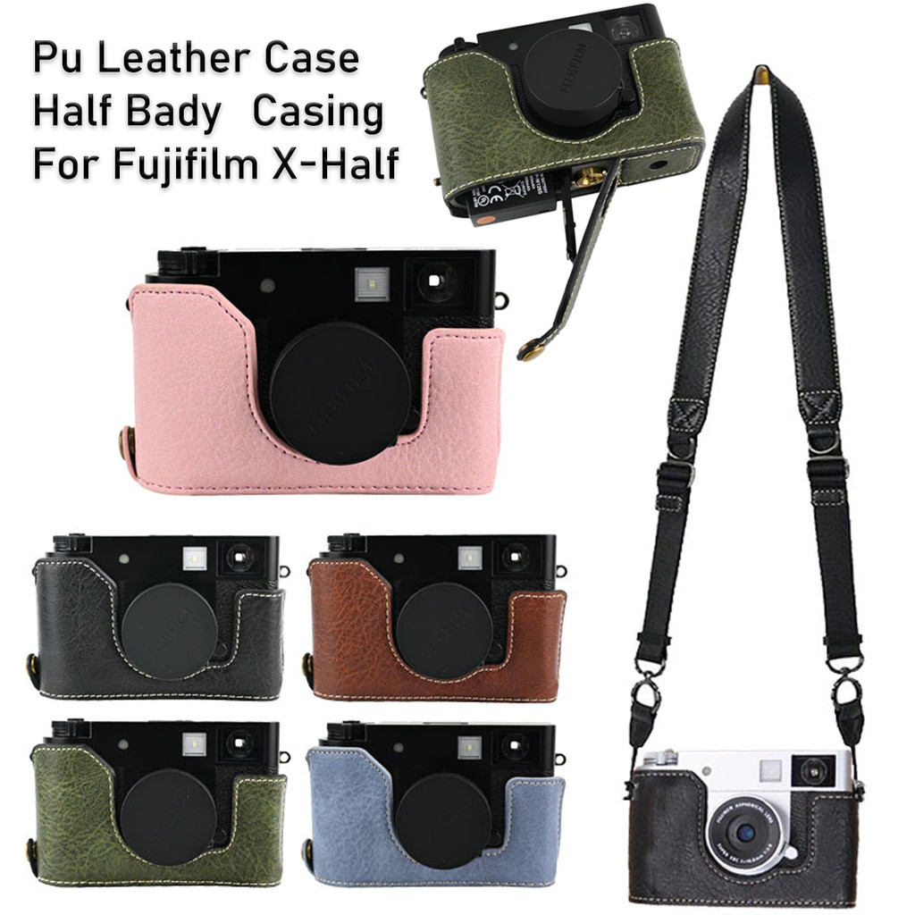X-Half Casing Pu Leather Camera Case Half Body Cover for FujiFilm X-Half X Half Open Battery Cases