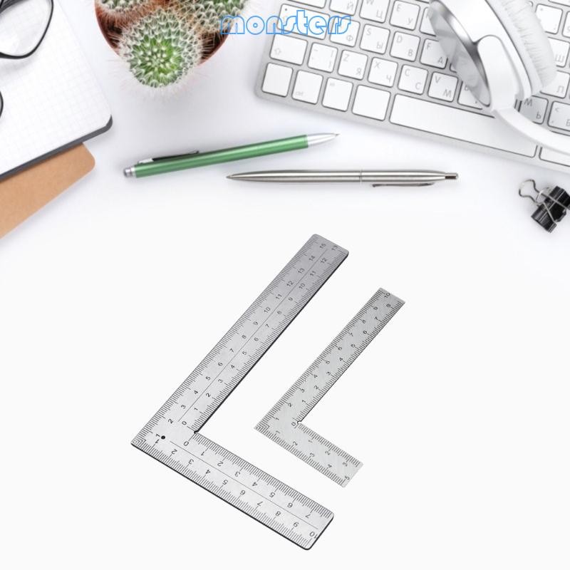 Mon Double side Right Slope Rulers Framing Square Rulers Steel L Shape Rule