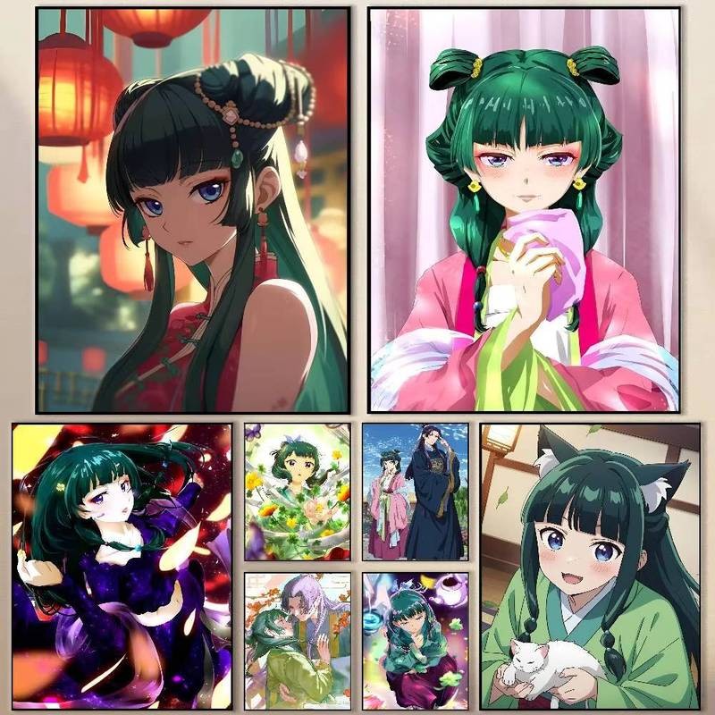 Kwaii อะนิเมะ A-Apothecary Diaries โปสเตอร์กันน้ํา HD สำหรับการตกแต่งบ้านและไลฟ์สไตล์ moden