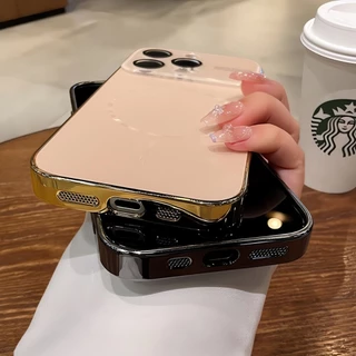 ใหม่หรูหราสีชมพูเคลือบเคสโทรศัพท์แม่เหล็กแข็งพร้อมฟิล์มป้องกันเลนส์สําหรับ ไอโฟน 14/15/16/17 มือโปร สูงสุด