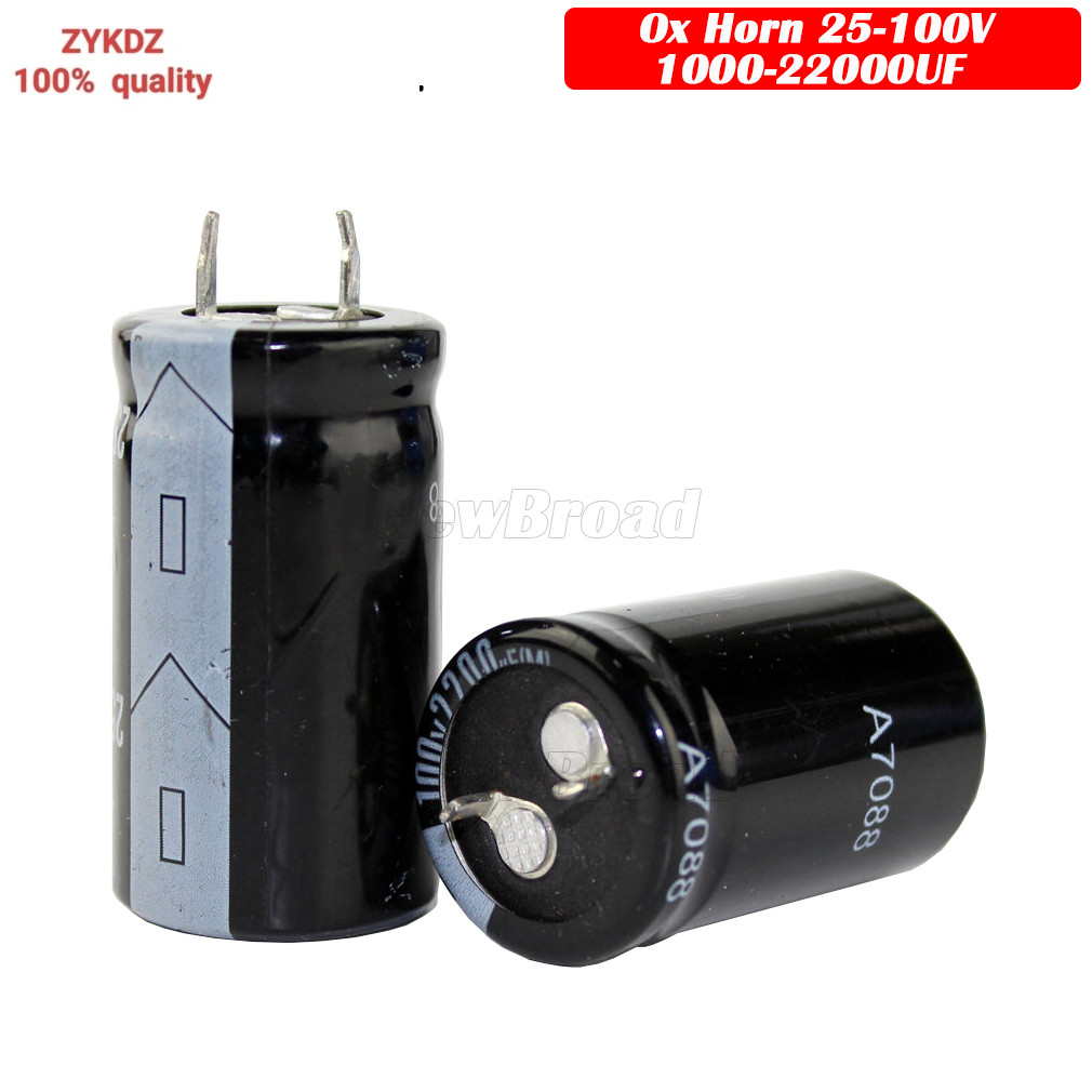 2PCS Ox Horn Capacitance 25V 35V 50V 63V 80V 100V 1000UF 2200UF 3300UF 4700UF 6800UF 10000UF 15000UF