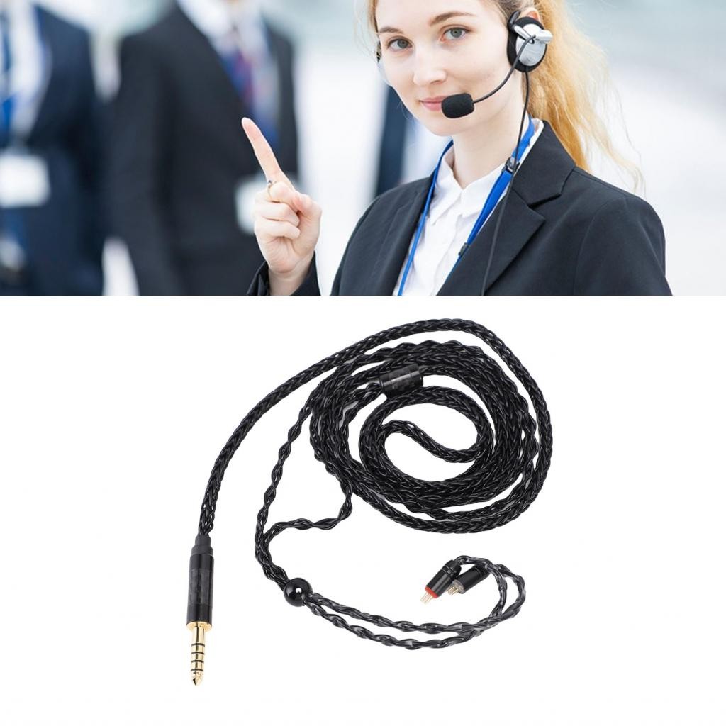 Ilike Gugxiom 4.4 มม.ถึง 2 ขา IEM หูฟัง 16 Core Silver Plated เปลี่ยนเสียงอัพเกรดสําหรับ ZST AS10 JH