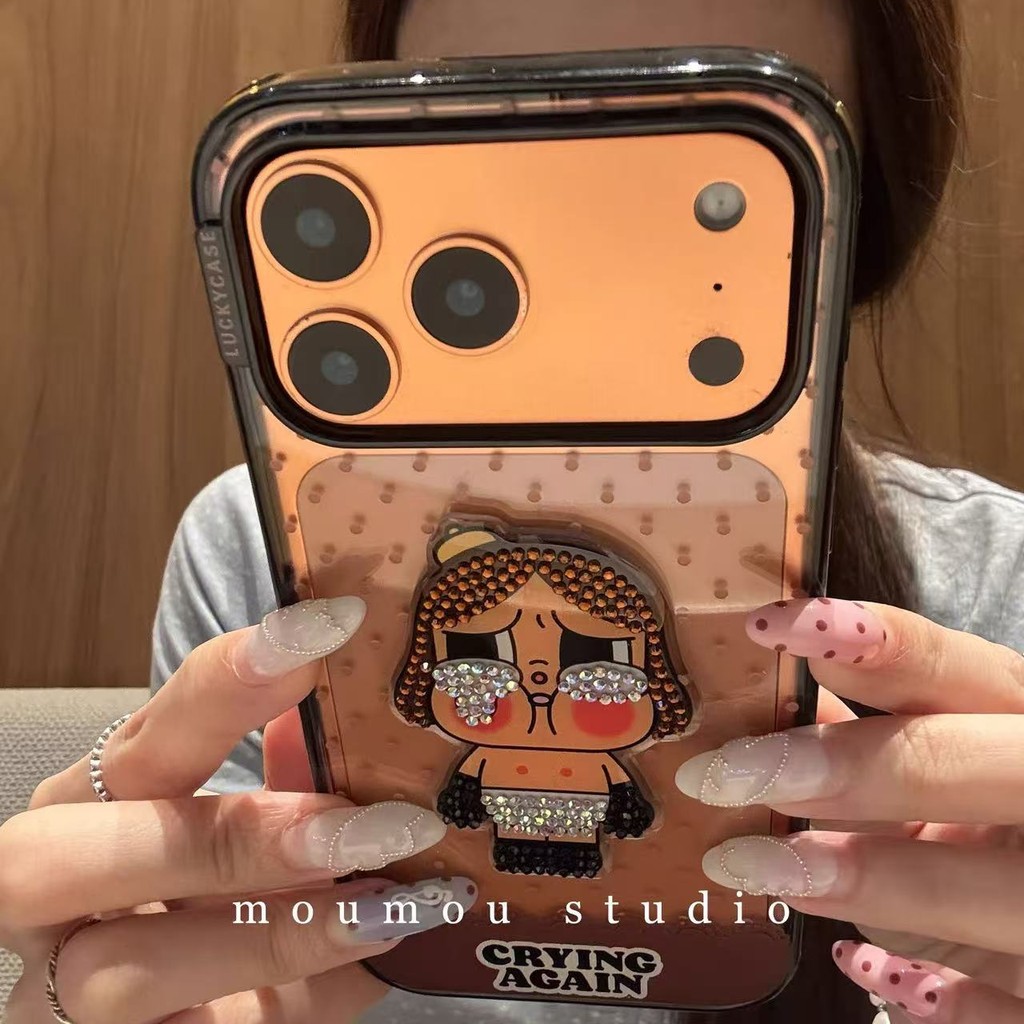 การ์ตูนน่ารักสามมิติ Dot Diamond เหมาะสําหรับ iPhone17promax16 เคสโทรศัพท์ 15 สไตล์ใหม่ 14 หญิง