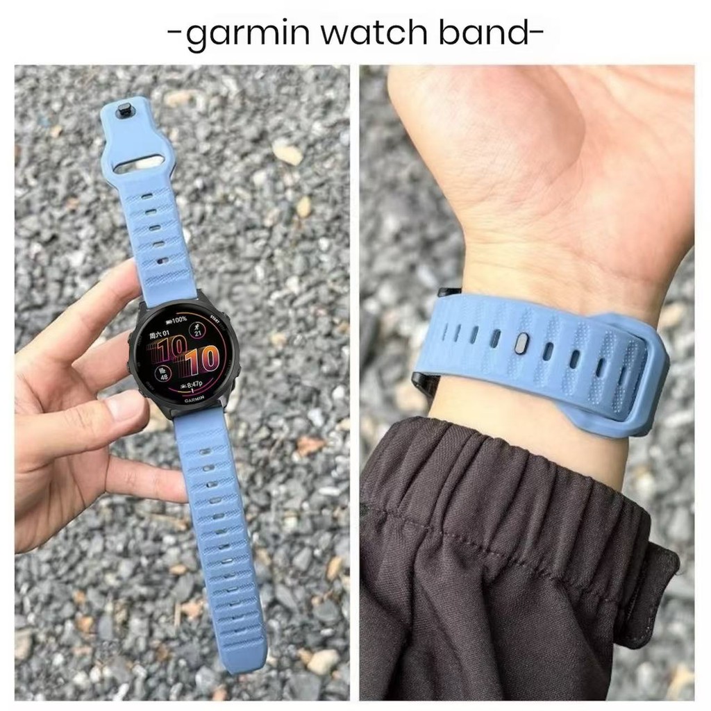 สายนาฬิกาGarmin forerunner570 42mm 55/165/245/245music/158/645/active5/active6ชิลิโคนสายกว้าง20mm