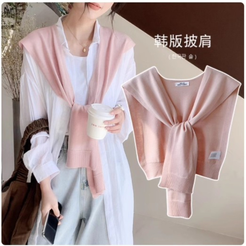 สีชมพูถักผ้าคลุมไหล่ขนาดเล็กผู้หญิงด้านนอกMatch 2025 ฤดูใบไม้ผลิฤดูร้อนฤดูใบไม้ร่วงฤดูหนาวHigh-Endเค