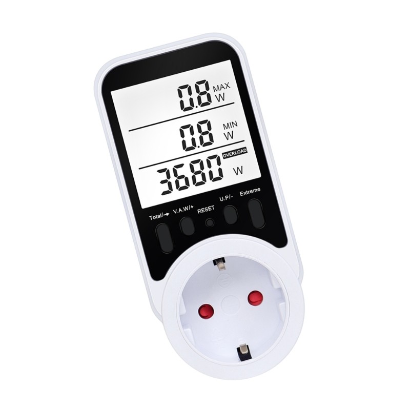 Orangesea 3680W วัตต์ปลั๊กซ็อกเก็ต Power Meter จอแสดงผล LCD เครื่องคิดเลขค่าอัตโนมัติ