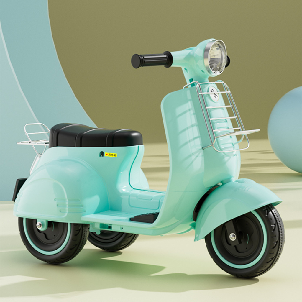 พร้อมส่ง  รถแบตเตอรี่เด็ก รถเด็กนั่งได้ รถแบตเตอรี่เด็กทรงเวสป้า  มีเสียงเพลง มีไฟสว่าง  แข็งแรงทนทาน สีสันสวยงาม