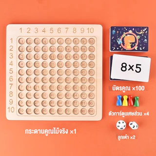 เกมกระดานไม้ตัวเลขการคูณ 99 การศึกษาคณิตศาสตร์ ให้เด็กเรียนรู ของเล่นสำหรับนักเรียน