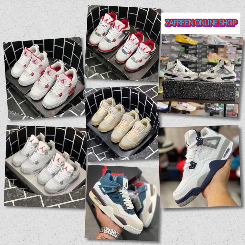 JORDAN 4 สําหรับผู้ชายและผู้หญิงพร้อมถุงเท้าฟรี