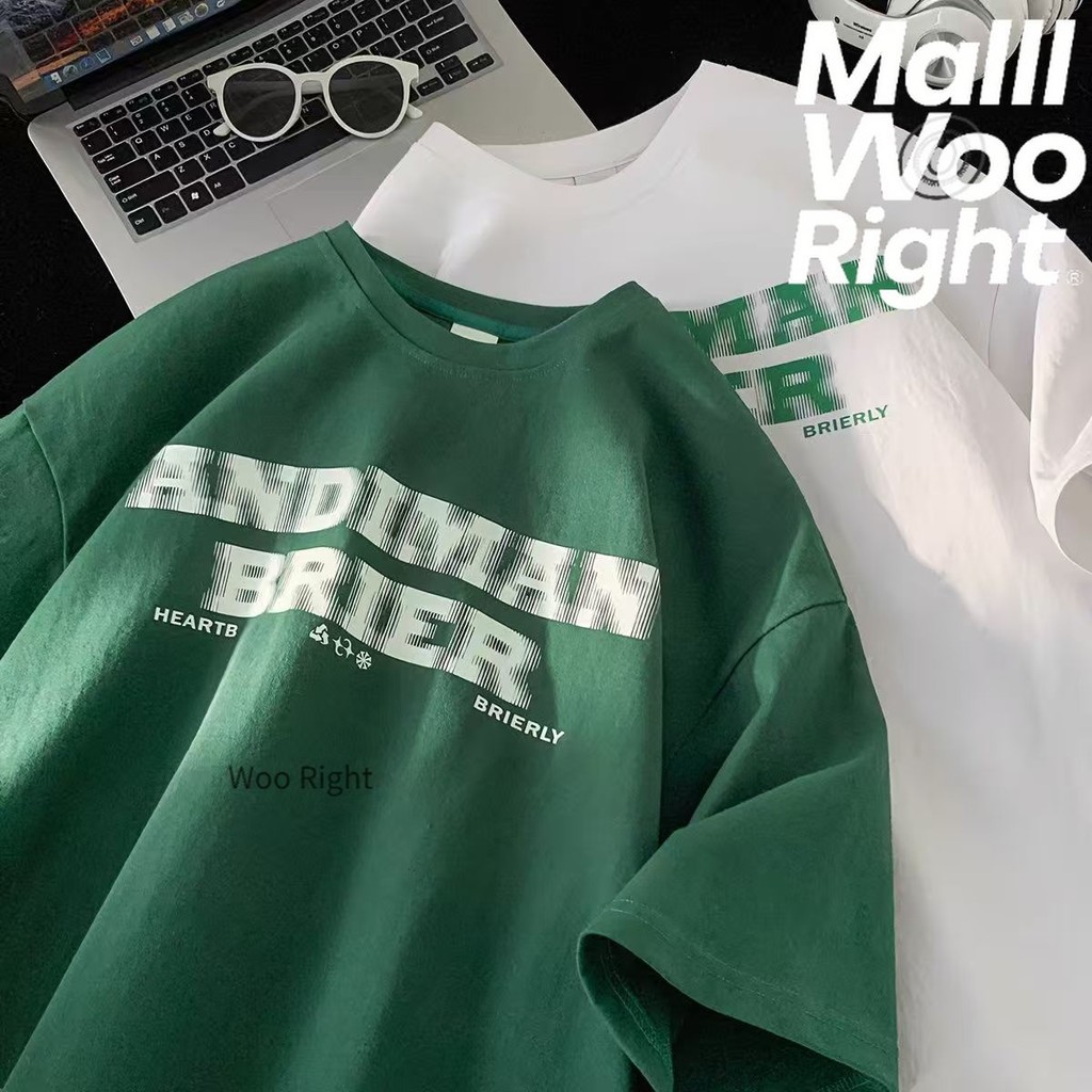 จัดส่งตลอด 24 ชั่วโมง Woo Right เสื้อแฟชั่น Streetwear Oversize x COD เสื้อผู้ชาย สั่งง่ายรับเร็ว