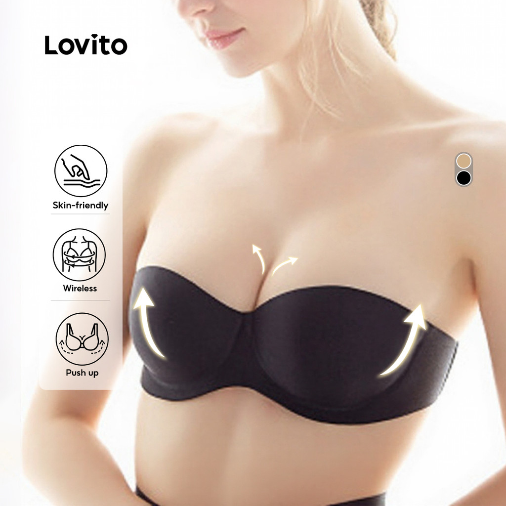 Lovito เสื้อชั้นในแบบไร้สายดันทรงสวยหรู สวมใส่สบาย ไม่ระคายเคืองผิว สำหรับผู้หญิง L344L016