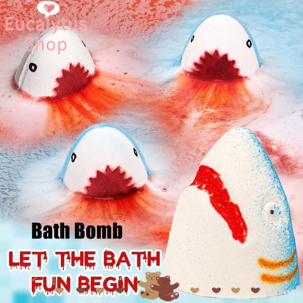 EUCALYTUSS Jaws Bath Bomb, สีสันน่ารักสัตว์ทะเล Bubble Bath Bombs Shark Bath Bomb, ทําความสะอาดง่าย 