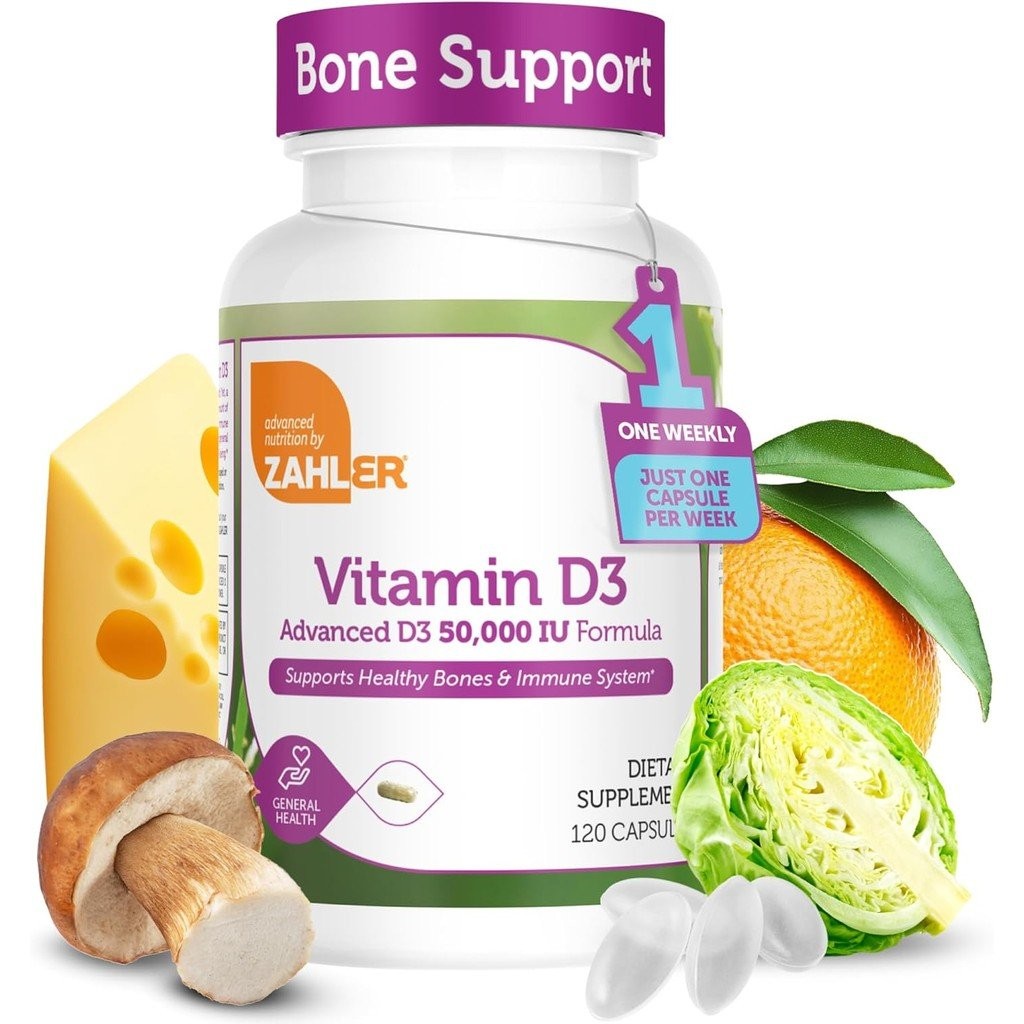 Zahler - ขั้นสูงวิตามิน D3 50000 IU แคปซูล (120 นับ) Koher มังสวิรัติ Friendly Vitamin D สําหรับเสริ