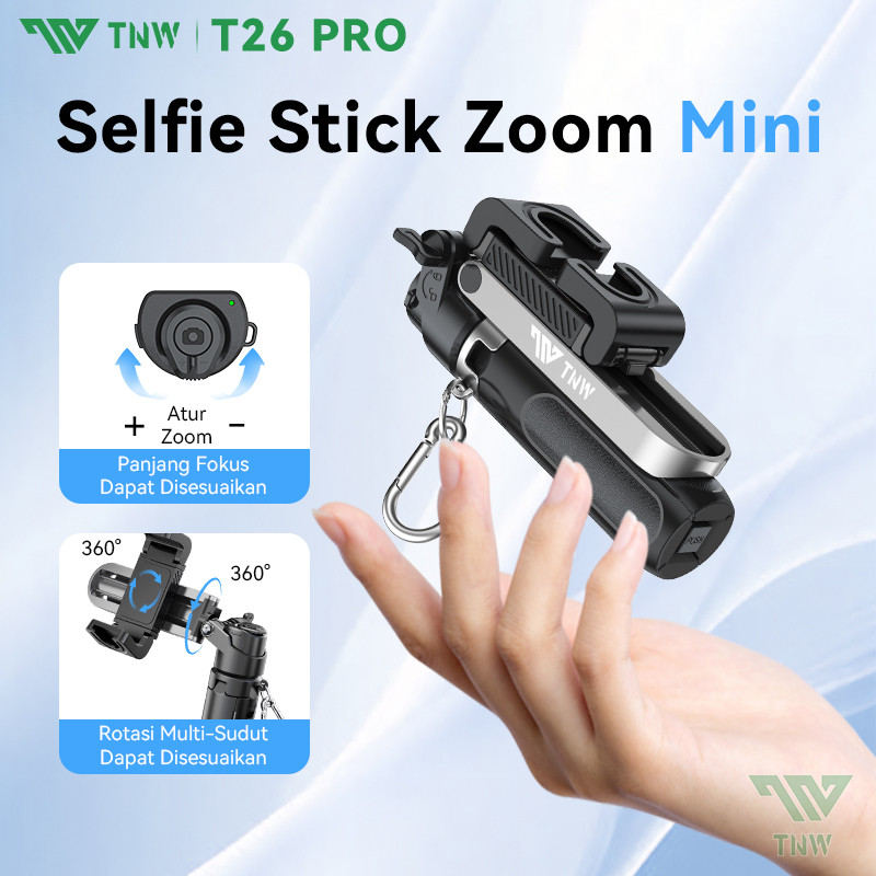 TNW T26Pro Mini 3 IN 1 ขาตั้งกล้องบลูทูธขาตั้งกล้อง Selfie Stick ซูมรีโมทคอนโทรลขาตั้งกล้องขยาย Grip