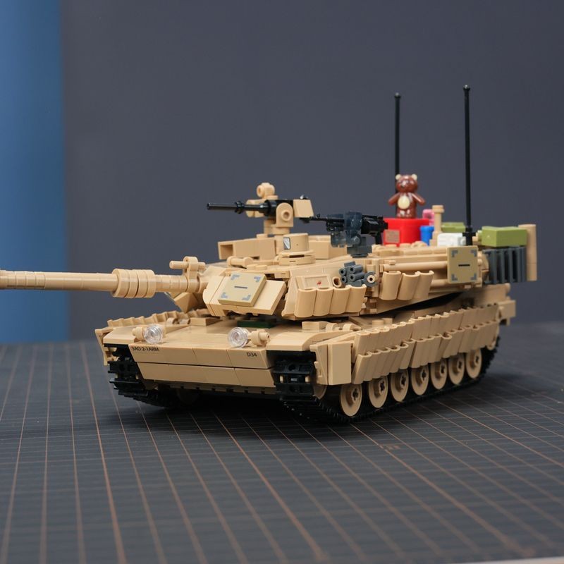 Little Luban T90M รถถังหลัก M3 Bradley Infantry Chariot M1A2 Abrams ถังบล็อกอาคาร