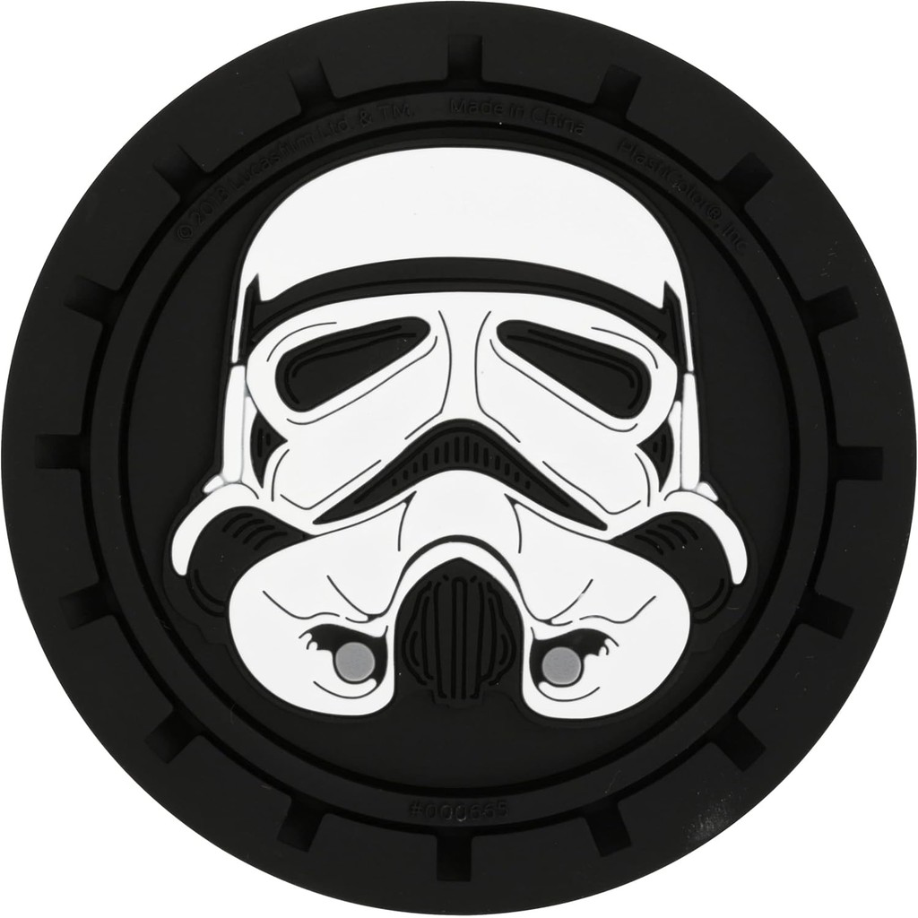 พลาสติกอลอร์ 000665R01 Star Wars Stormtrooper Auto Car Truck SUV ที่วางแก้ว Coaster 2-Pack,หลากสี