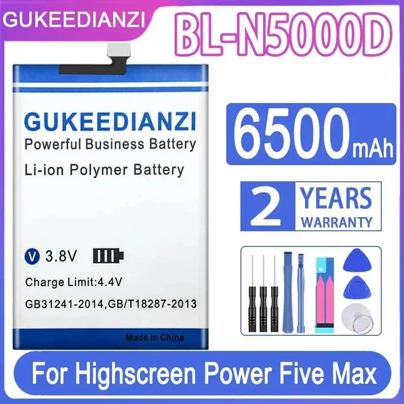 ดีประสิทธิภาพที่อุณหภูมิต่ําสําหรับ Gionee M6 GN8003 สําหรับ Highscreen BL-N5000D แบตเตอรี่โทรศัพท์ม