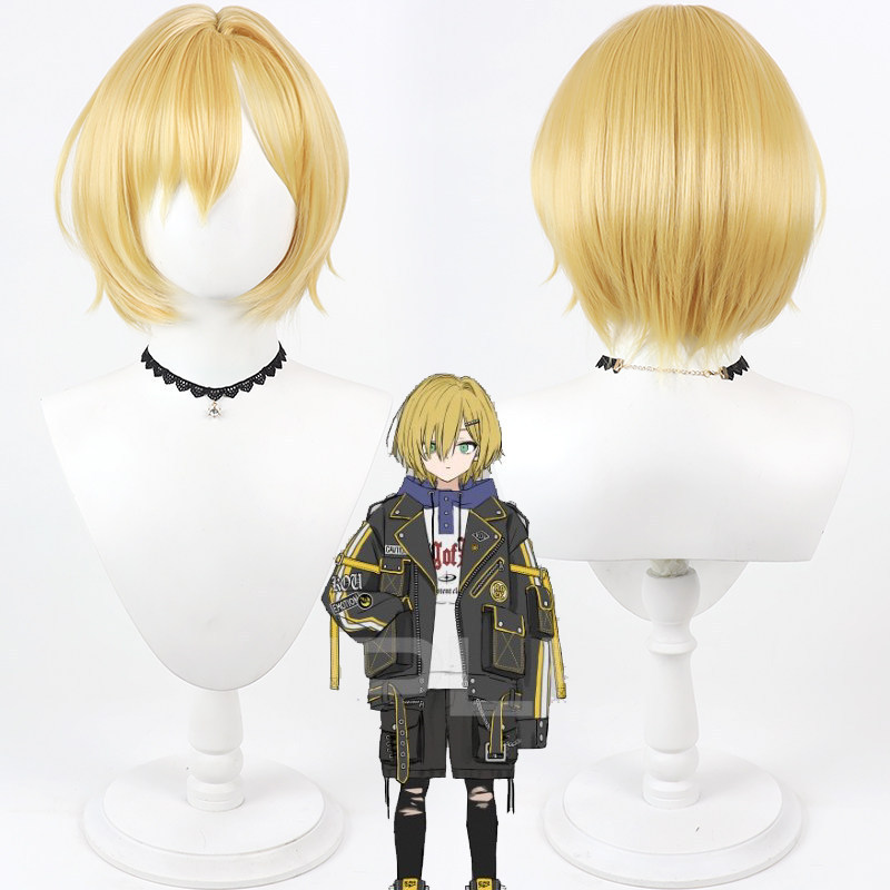VTuber Uzuki Kou Cosplay Wig, Multi-tone Mixed Hair Wig Featuring Realistic Scalp