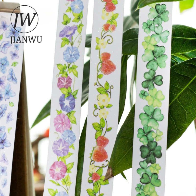 JIANWU 15 มม.* 200 ซม.VINTAGE ดอกไม้ Vine ภูมิทัศน์วัสดุ Collage Scrapbooking เทป Creative DIY Journal เครื่องเขียน