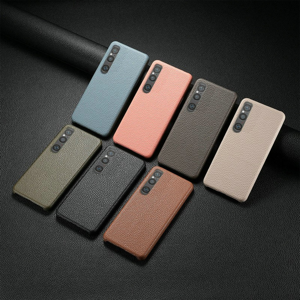 ธุรกิจลิ้นจี่ Grain หนังเหมาะสําหรับ Sony Xperia 1VII 1VI เคสโทรศัพท์ Xperia10VI ครึ่งแพ็ค Hard Case