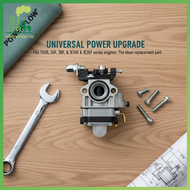 Uloverun คาร์บูเรเตอร์เบนซิน 10 มม. TU26 34F 36F 1E34F 1E36F ประสิทธิภาพสูงสําหรับเครื่องตัดแปรงเครื