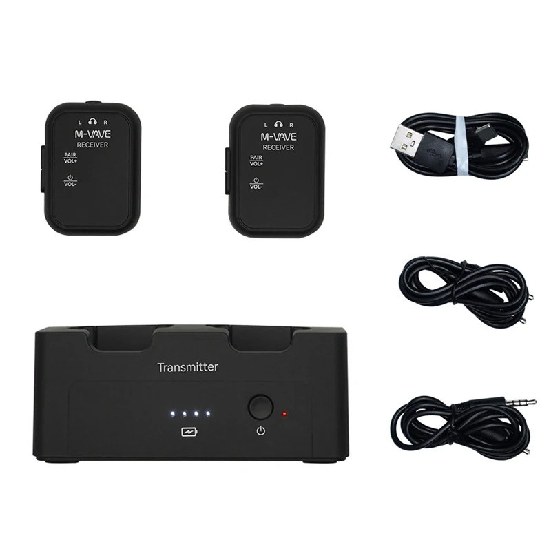 M-VAVE WP-12 ตัวรับสัญญาณ 1 ชิ้น,หูฟังไร้สายระบบจอภาพเครื่องส่งสัญญาณแบบชาร์จไฟได้ 2 ตัวรับสัญญาณพร้
